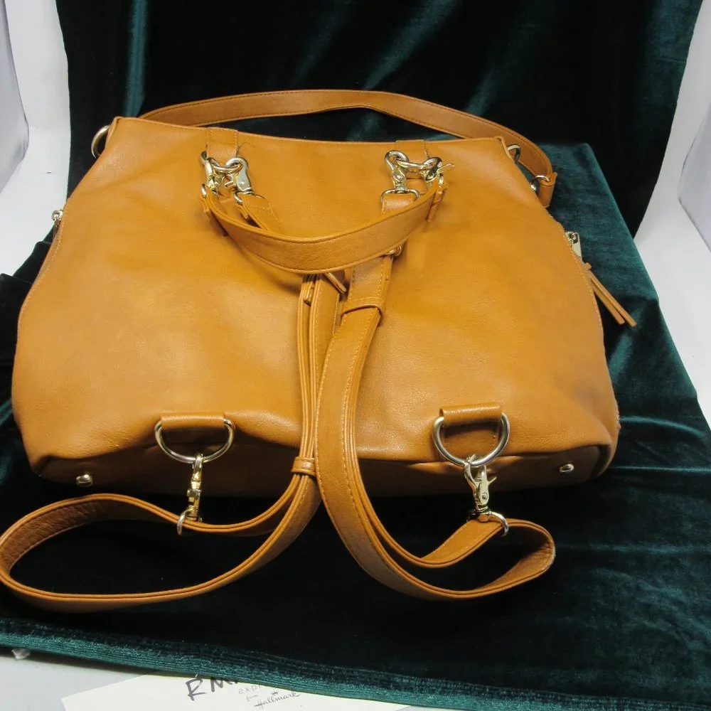 Bella Tunno Boss Bag only, Back-Pack Cognac Diaper Bag-Vegan Leather